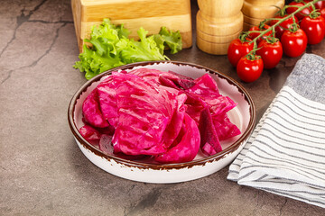 Wall Mural - Red pickled cabbage with beetroot