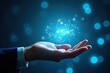 © PremiumPhoto - Smart Home Control. IIoT Networking as a service Post Quantum Cryptography Ethical ai Digital transformation Esg fintech Coupa Second state solix Riverlane Hand with glowing blue futuristic technolo