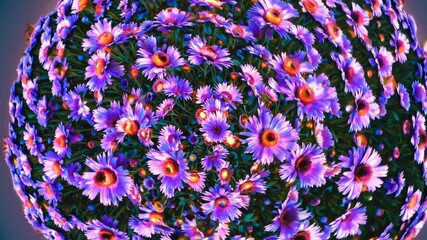 Poster - _Neon Floral Kaleidoscope