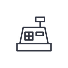 Poster - cash register icon symbol vector sign isolated on white background illustration for graphic and web design