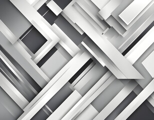 Wall Mural - Abstract white and gray geometric square shape overlapping striped lines background.