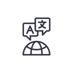 Aufkleber - language icon symbol vector sign isolated on white background illustration for graphic and web design