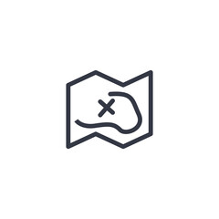 Aufkleber - map icon symbol vector sign isolated on white background illustration for graphic and web design