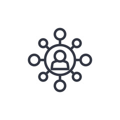 Poster - network icon symbol vector sign isolated on white background illustration for graphic and web design