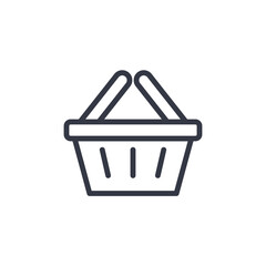 Poster - shopping basket icon symbol vector sign isolated on white background illustration for graphic and web design