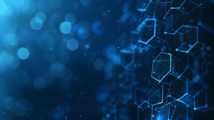 Wall Mural - abstract blue background with glowing geometric shapes creating a digital atmosphere