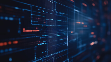 Wall Mural - cybernetic web: a dynamic visual representation of a digital network, rendered with intricate detail