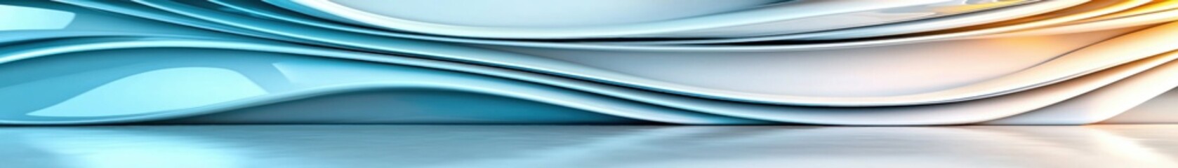 Poster - Abstract Waves in Blue and Orange with Smooth Curves and Modern Design