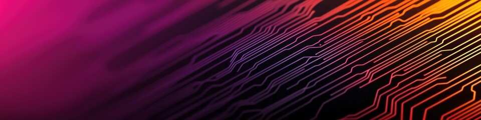 Fototapete - Abstract Circuit Board Design with Vibrant Colors and Lines