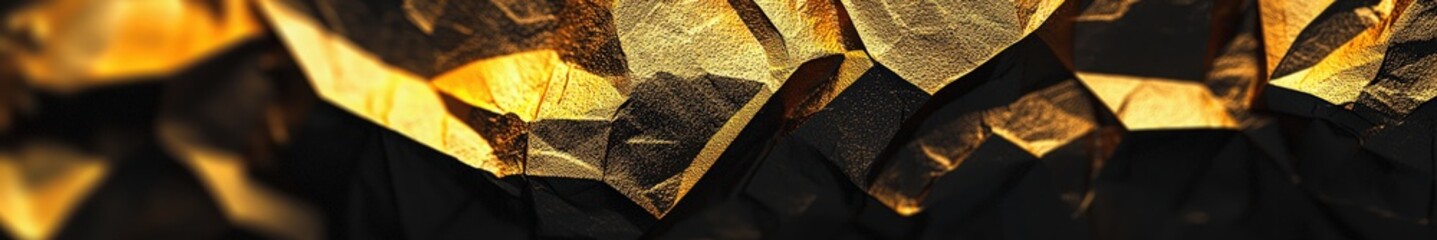 Fototapete - Abstract Textured Background with Golden and Black Geometric Shapes