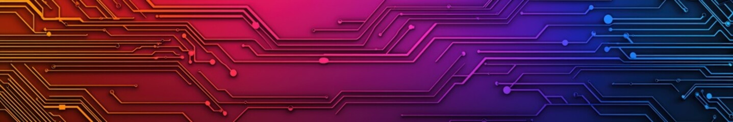 Leinwandbilder - Colorful Abstract Background with Lines and Circuits for Technology