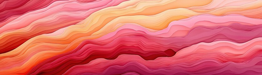 Leinwandbilder - Abstract Pink and Orange Wave Pattern Background Design Texture for Modern Wallpaper