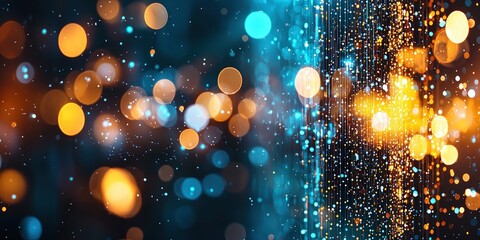 Fototapete - Vibrant Background with Colorful Bokeh and Light Effects