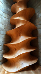 Wall Mural - Intricate Wooden Spiral Design Architectural Detail