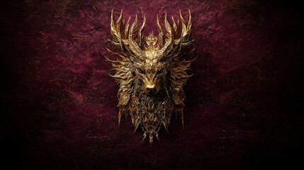 Poster - Mythical makara sculpture art gallery visual artwork luxurious environment close-up bold fantasy concept