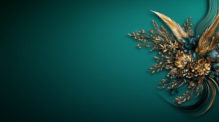 Poster - Elegant thai kanok pleaw design with shimmering gold accents digital art luxurious atmosphere abstract viewpoint