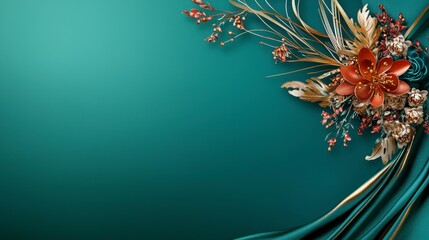 Poster - Luxurious thai kanok pleaw design elegant floral arrangement home decor vibrant colors close-up view unique aesthetics