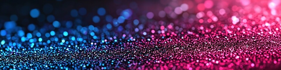 Fototapete - Glittering Background with Colorful Bokeh Effect in Blue and Pink