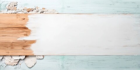 Poster - Wooden Surface with Peeling Paint and Textured Background Elements