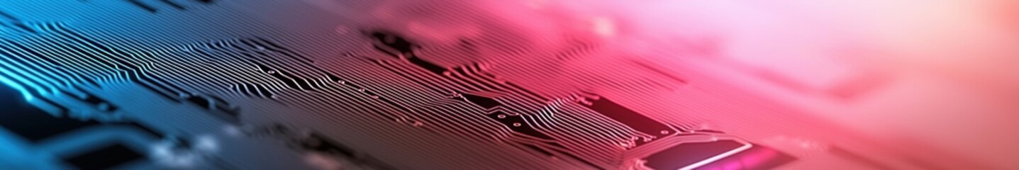 Leinwandbilder - Abstract Circuit Board Close-Up with Vibrant Lighting Effects
