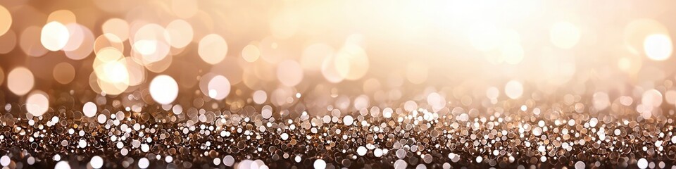 Fototapete - Shimmering Golden Background with Soft Bokeh Effect and Glitter
