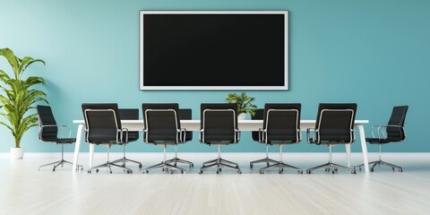 Poster - Modern Conference Room with Sleek Furniture and Bright Colors
