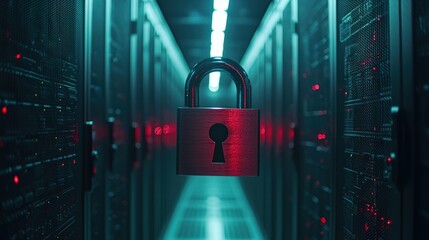 heavy duty lock installed inside a server room to ensure data security and protect information asset