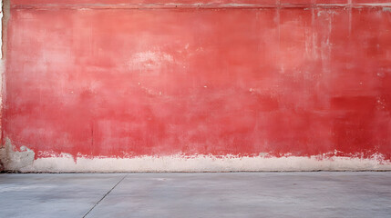 Aufkleber - Rustic Aged Red Concrete Wall Texture for Vintage Architectural Backgrounds : Generative AI