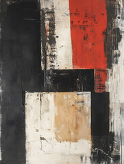Poster - Contemporary Abstract Painting with Bold Geometric Patterns and Earthy Tones : Generative AI