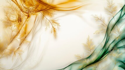 Aufkleber - Nature-inspired thai kanok leaf patterns elegant minimalist art for a unique aesthetic viewpoint