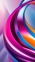 Wall Mural - an abstract artwork featuring a dynamic waving structure, colorful and curving, smooth and glossy, m