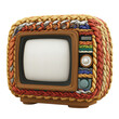 © B8stock - Braided vintage television, white isolate background