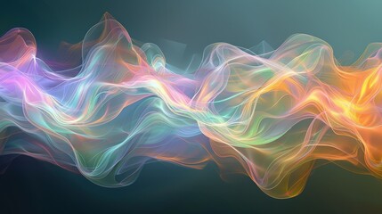 Abstract colorful energy waves flowing on a dark background