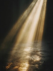 Leinwandbilder - Dramatic Beams of Light Piercing Through Darkness on a Textured Surface : Generative AI