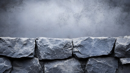 Poster - Stone Wall with Textured Grey Surface in Minimalist Setting : Generative AI