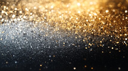 Wall Mural - Glittery golden and silver sparkly background creating a blurry glowing effect