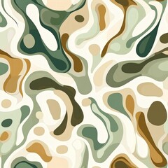 Aufkleber - Abstract Organic Shapes in Earthy Tones for Creative Design Use