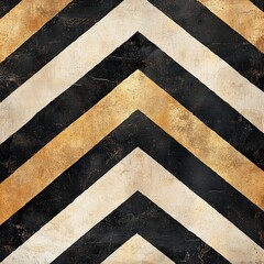 Aufkleber - Elegant Gold and Black Chevron Pattern for Modern Decor