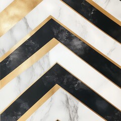 Aufkleber - Abstract Geometric Background with Gold, White and Black Stripes