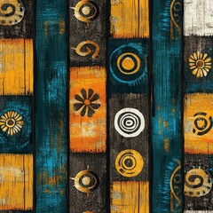 Poster - Colorful Abstract Pattern with Geometric Shapes and Textures
