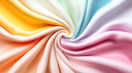 Poster - Soft Multicolored Fabric Texture Swirling in Gentle Movement