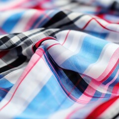 Aufkleber - Colorful Cotton Fabric Texture with Stylish Plaid Pattern Detail