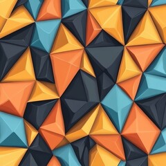 Poster - Abstract Geometric Pattern in Bright and Dark Tones of Color