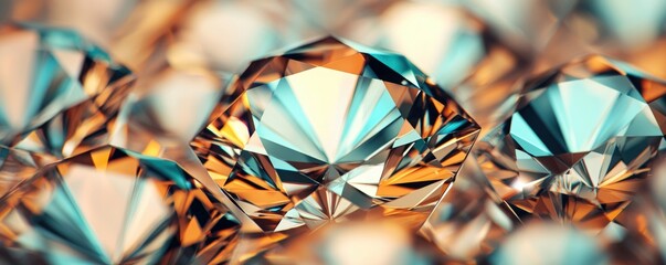 Poster - Beautifully Cut Diamonds with Intricate Facets and Brilliant Sparkle