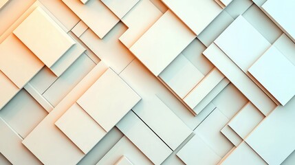 Poster - Abstract Geometric Shapes in Light Tones with Layered Textures
