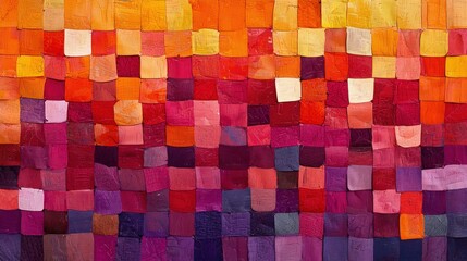 Aufkleber - Vibrant Abstract Mosaic Pattern in Shades of Red, Orange and Yellow