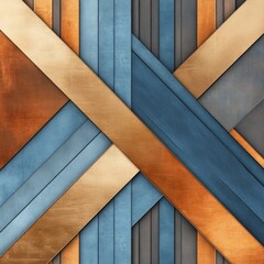 Poster - Geometric Abstract Background with Diagonal Metallic Stripes