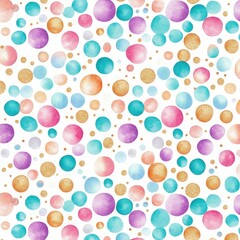 Aufkleber - Colorful Watercolor Dots Pattern on White Background for Design Use