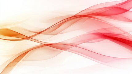Poster - Abstract Flowing Waves in Red and Orange Tones on a Light Background
