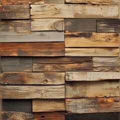 Poster - Rustic Wooden Planks with Varied Textures and Warm Colors